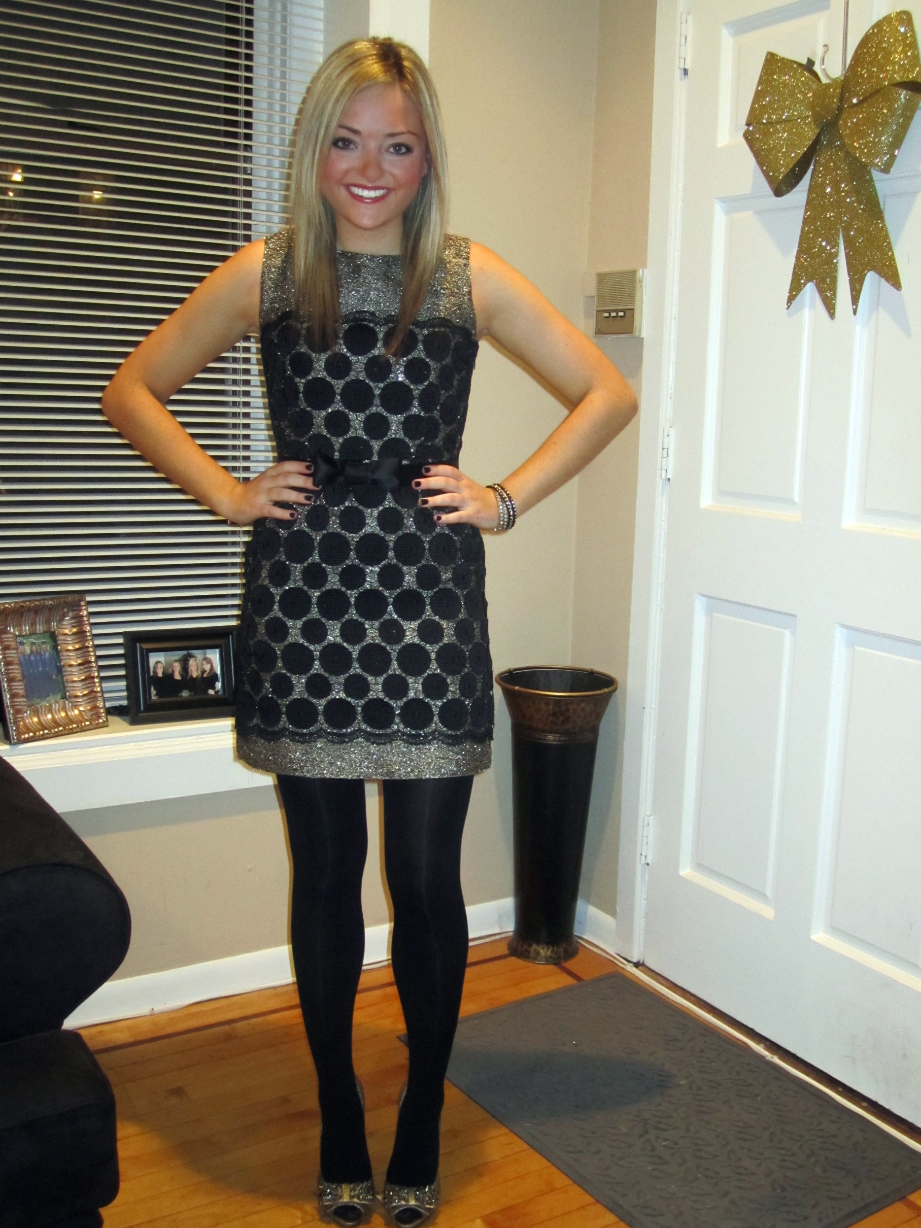 christmas party dress with tights
